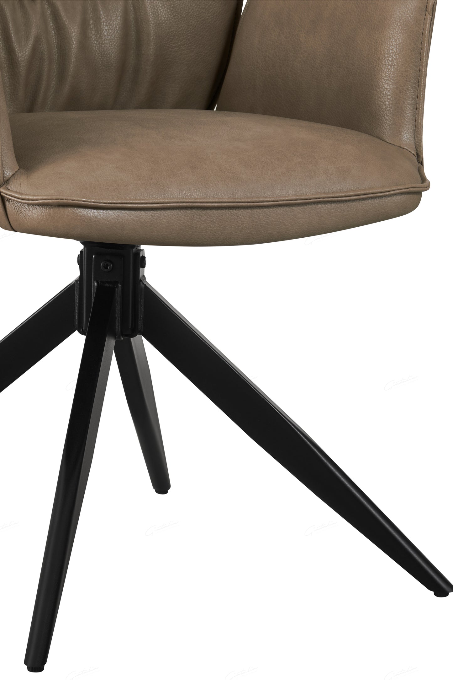 Berlish Chair - Taupe PU Leather - Set of 2