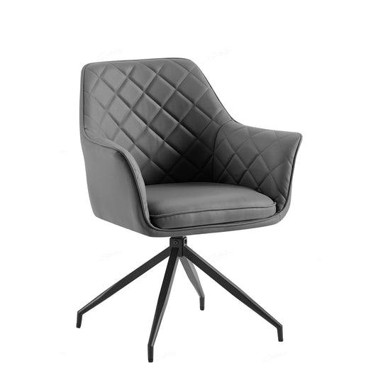 Azure grey leather dinning chair 