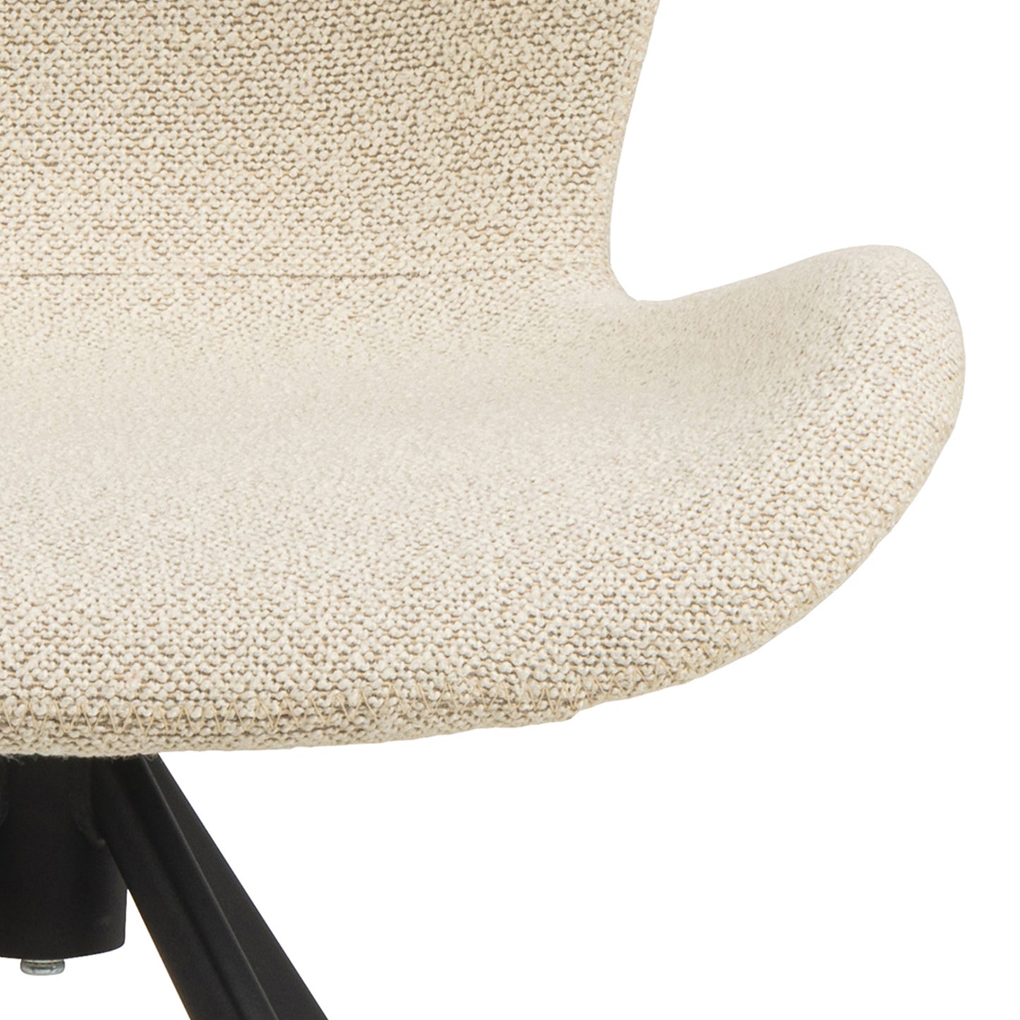 Batilda Swivel Dining Chairs in Cream Fabric Set of 2