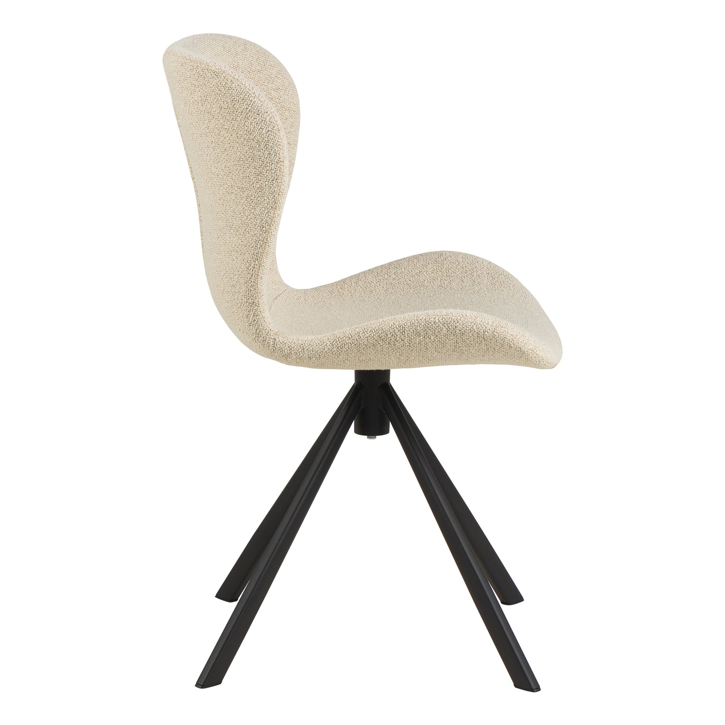 Batilda Swivel Dining Chairs in Cream Fabric Set of 2