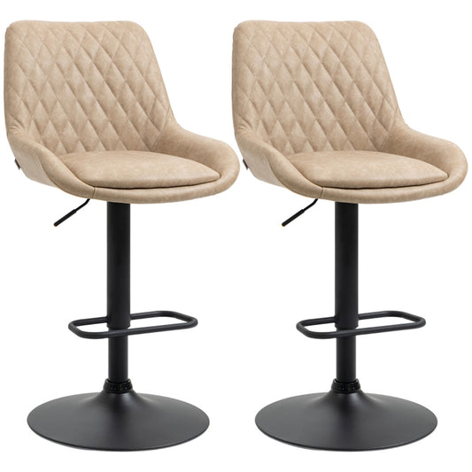 Beige Bar Stools/Dining Chair Set of 2