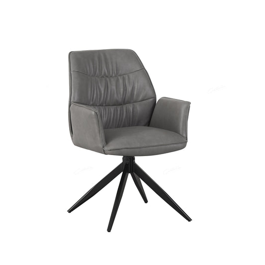 Berlish Dinning Chair - Storm Grey PU Leather -set of 2