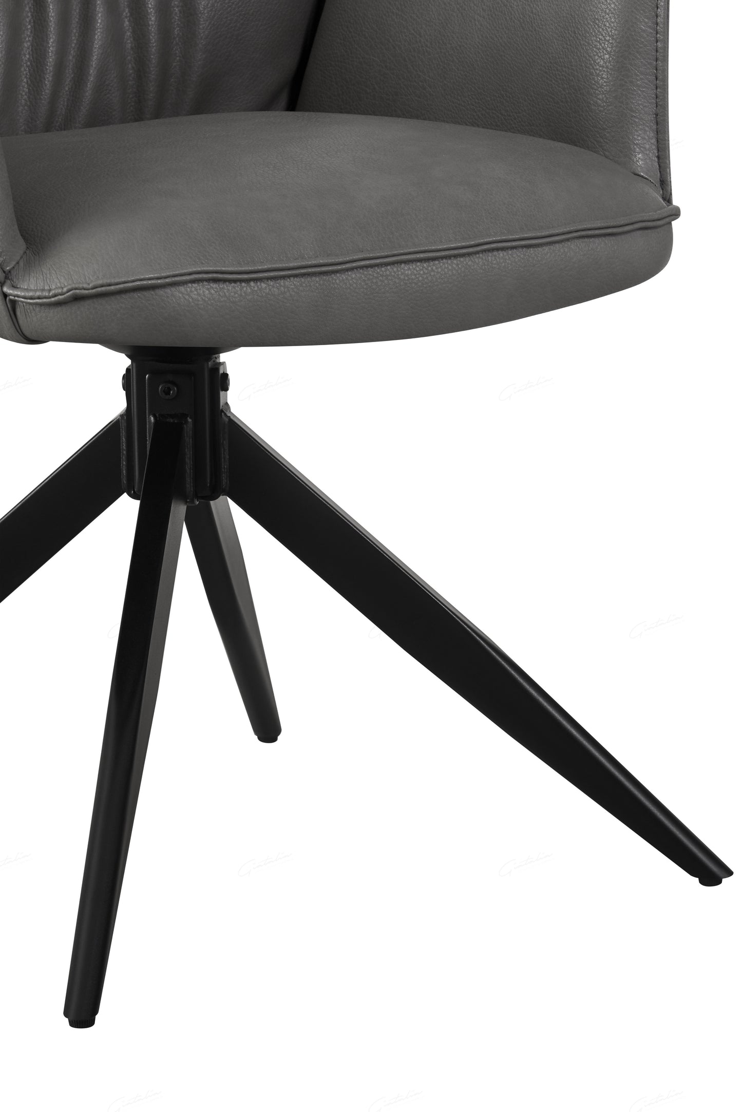 Berlish Dinning Chair - Storm Grey PU Leather -set of 2