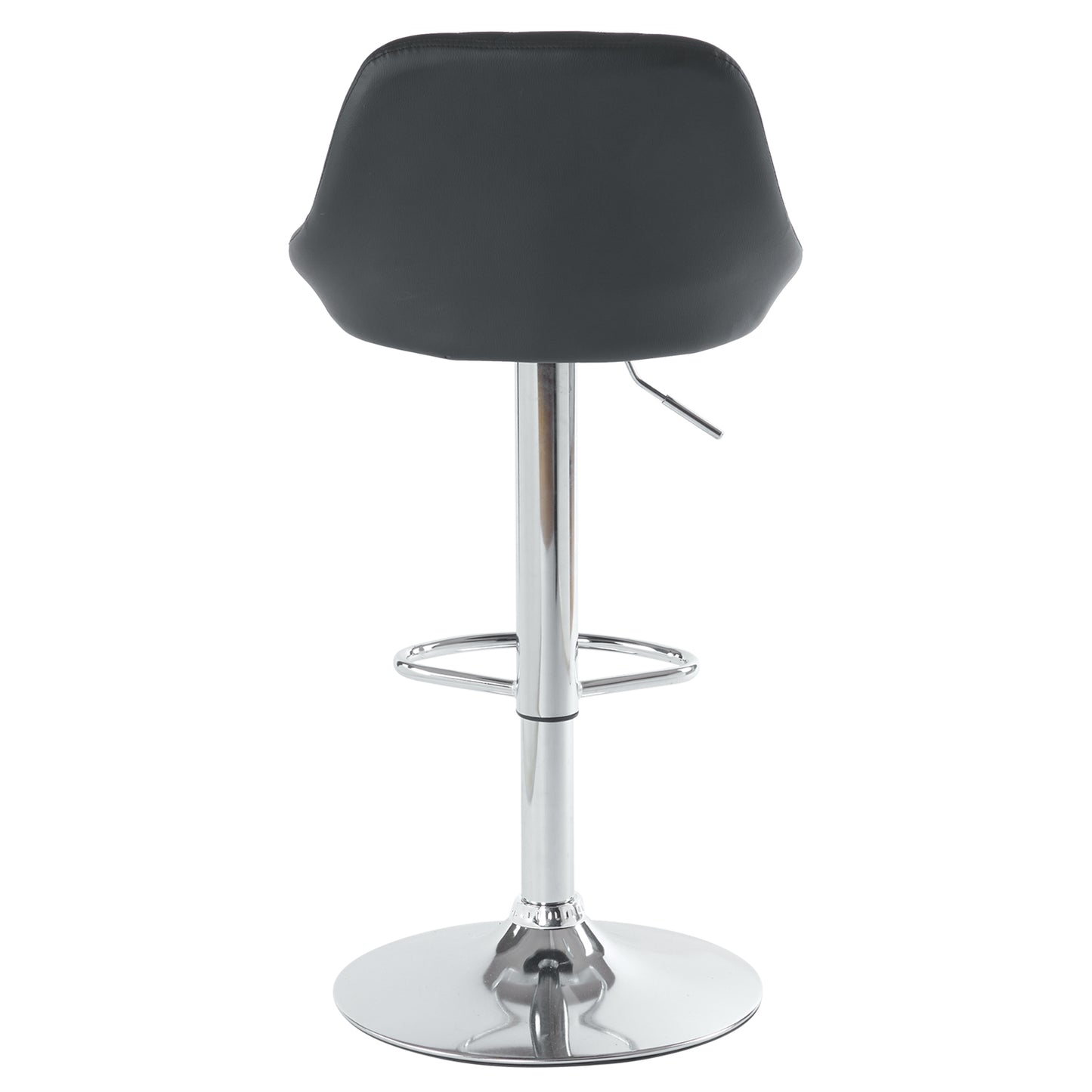Black Bar Stools/ Kitchen Stool PU Leather Bar Stool, Adjustable Lift Height Swivel Stool Set of 2