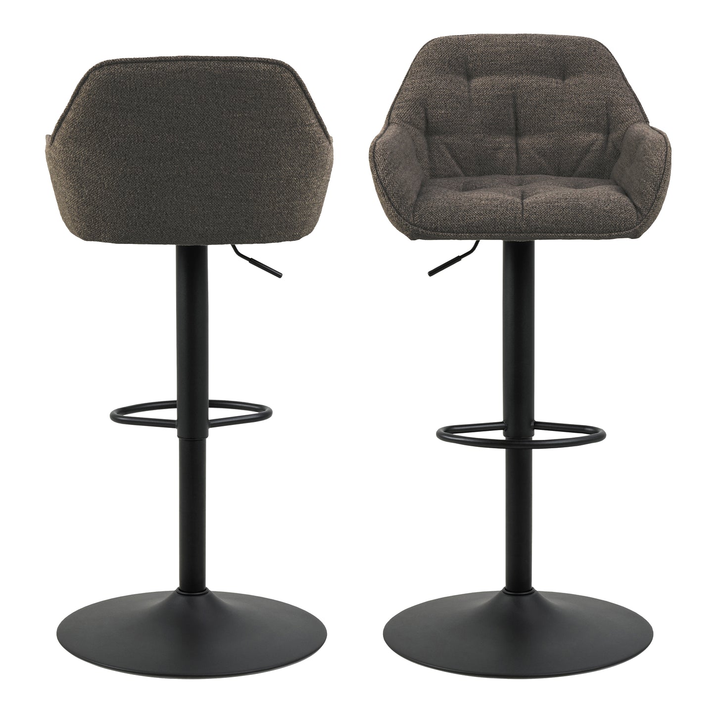 Brooke Swivel Bar Stool Boucle fabric with Height Adjustable Function in Taupe Set of 2