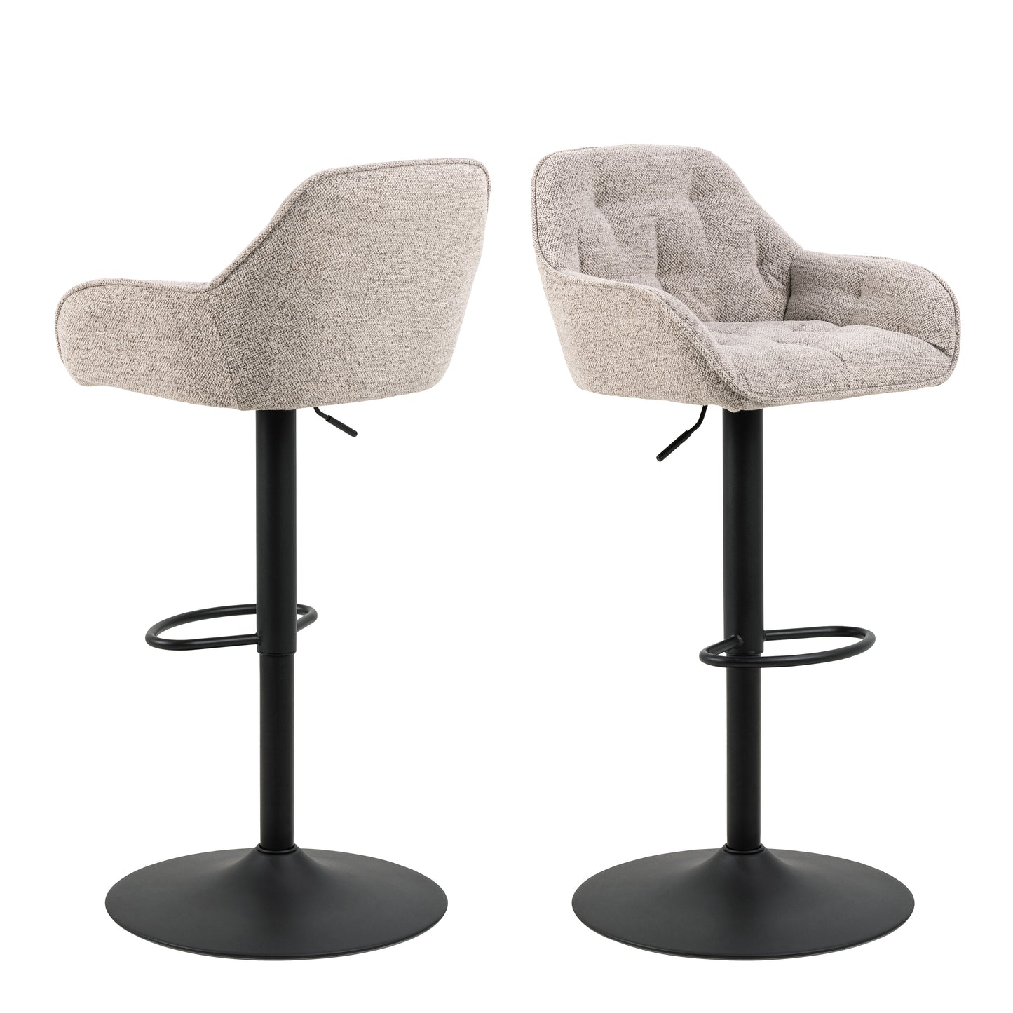 Brooke Swivel Bar Stool with Boucle Fabric Height Adjustable Function in Monza Beige Set of 2
