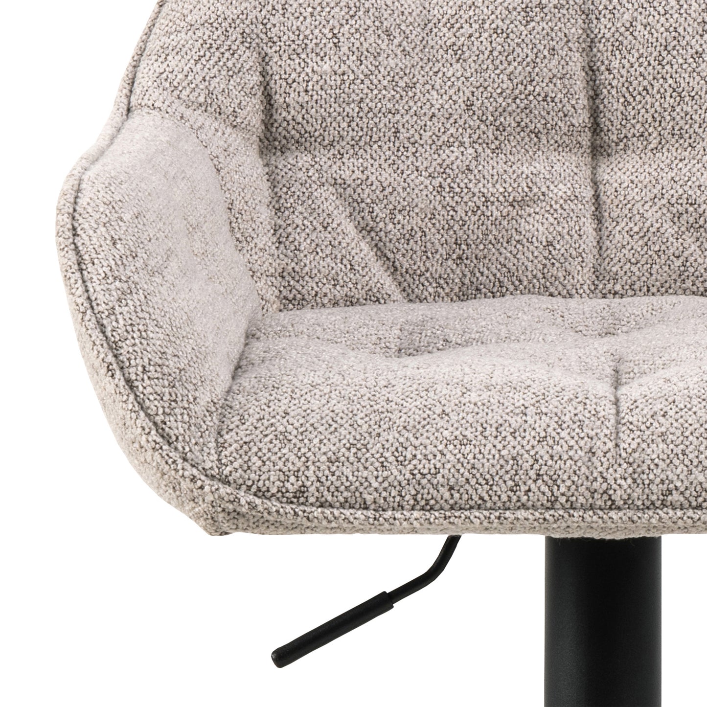 Brooke Swivel Bar Stool with Boucle Fabric Height Adjustable Function in Monza Beige Set of 2