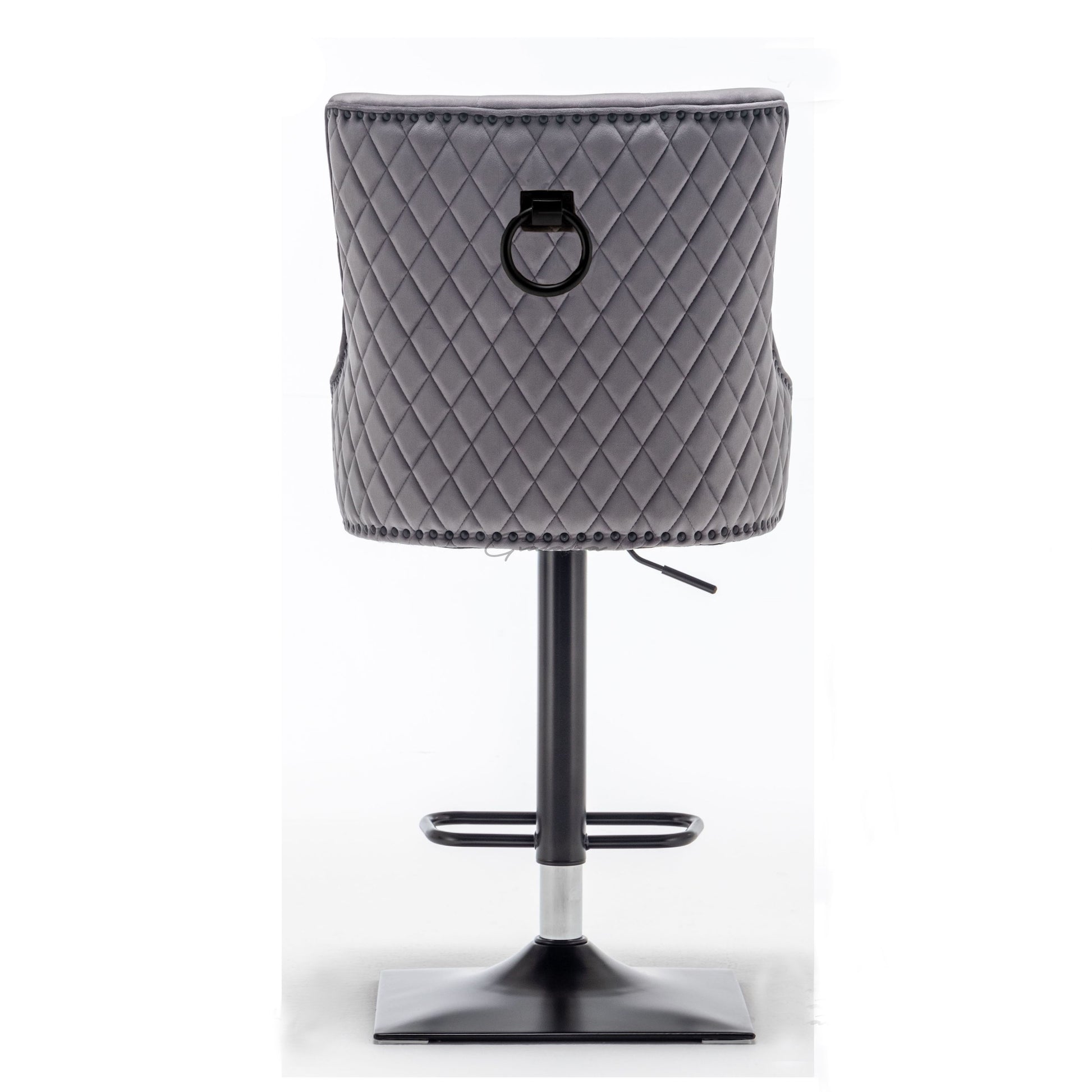 Bar Stool with knocker in grey 