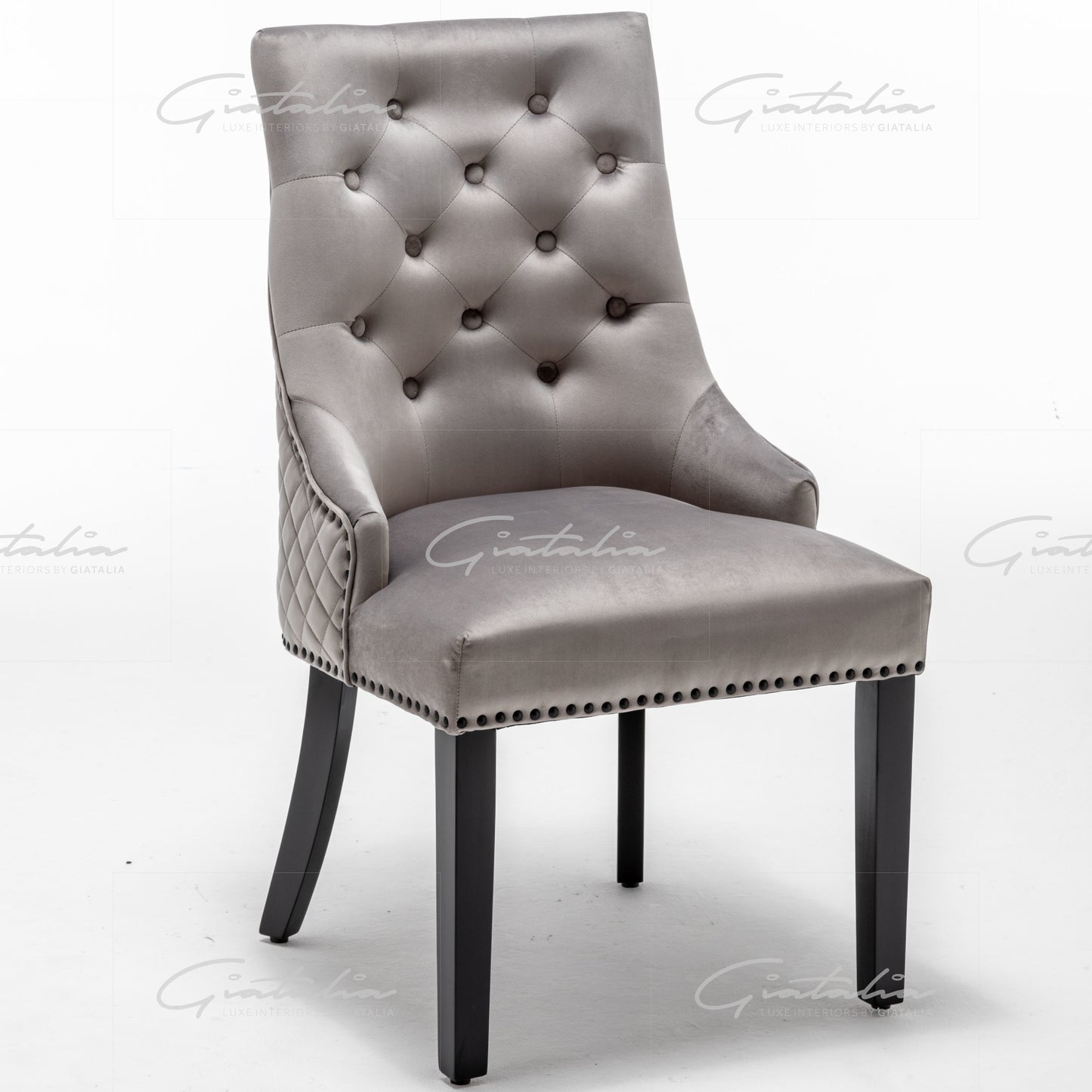 Cambridge Round Knocker Chair - Shadow Edition - Light Grey - set of 2