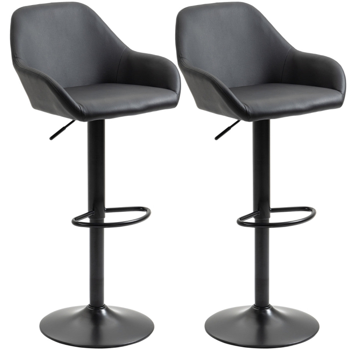 Dark Grey Modern Bar Stools/Dining Chair/Office Chair Set of 2