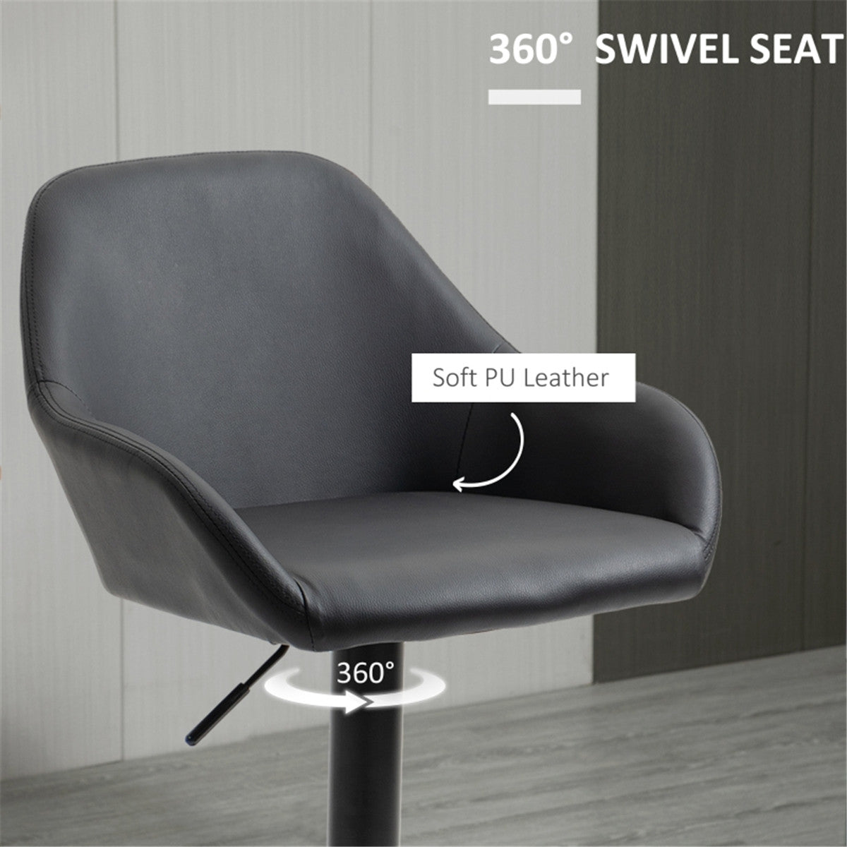 Dark Grey Modern Bar Stools/Dining Chair/Office Chair Set of 2