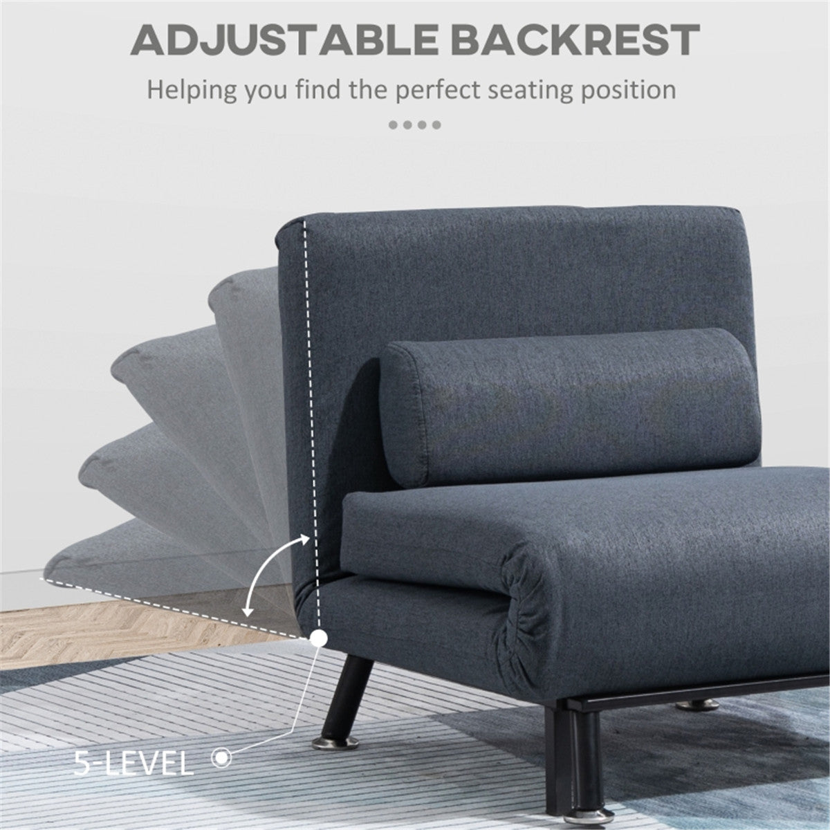 Dark Grey Sofa Chair /Single sofa bed