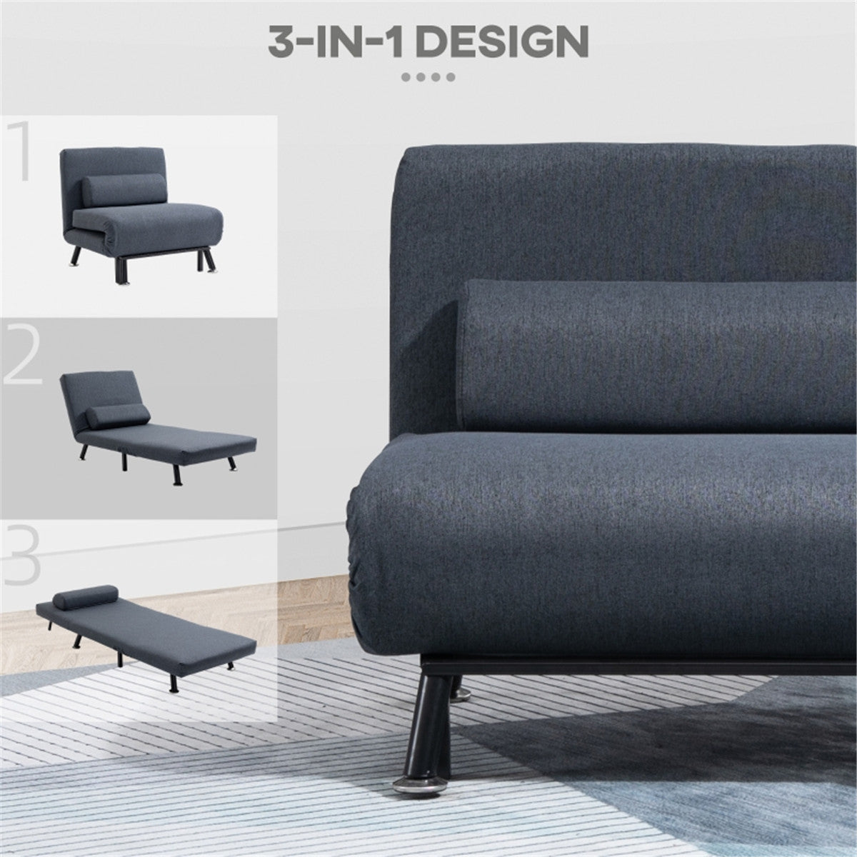 Dark Grey Sofa Chair /Single sofa bed