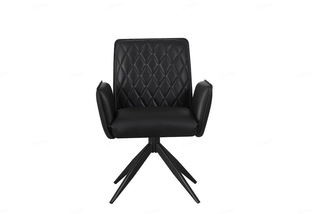 Eclat Dinning Chair - Black Faux Leather -set of 2