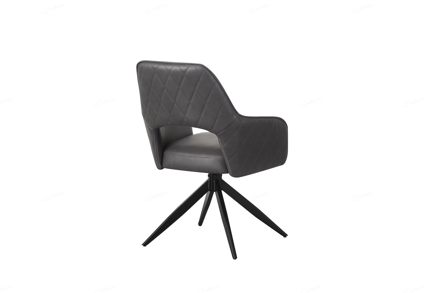 Enrica Chair - Dark Grey Faux Leather - Set of 2