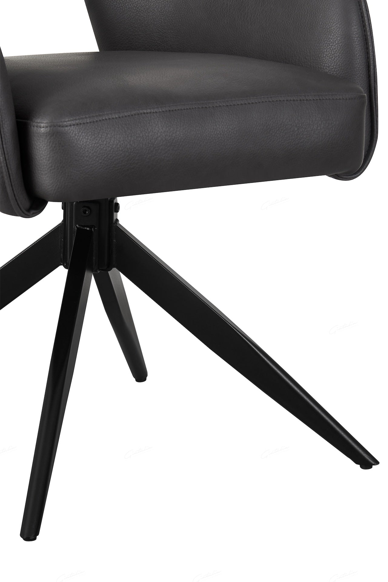Enrica Chair - Dark Grey Faux Leather - Set of 2