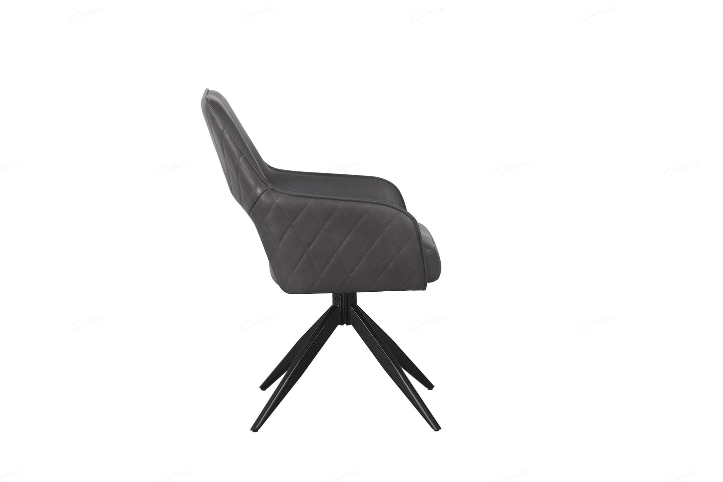 Enrica Chair - Dark Grey Faux Leather - Set of 2