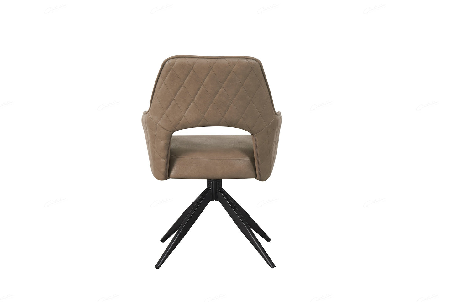 Enrica Dinning/Lounge Chair - Taupe/Brown  Faux Leather - Set of 2