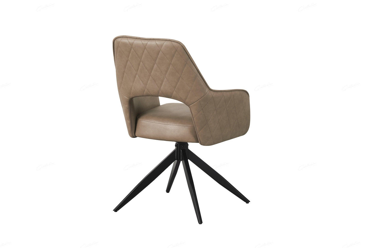 Enrica Dinning/Lounge Chair - Taupe/Brown  Faux Leather - Set of 2