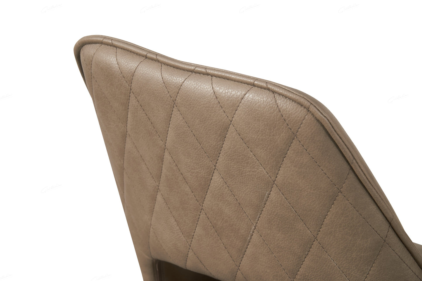 Enrica Dinning/Lounge Chair - Taupe/Brown  Faux Leather - Set of 2