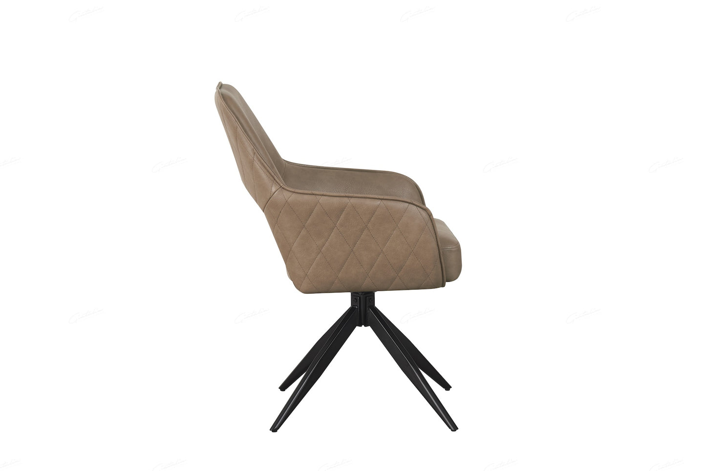 Enrica Dinning/Lounge Chair - Taupe/Brown  Faux Leather - Set of 2