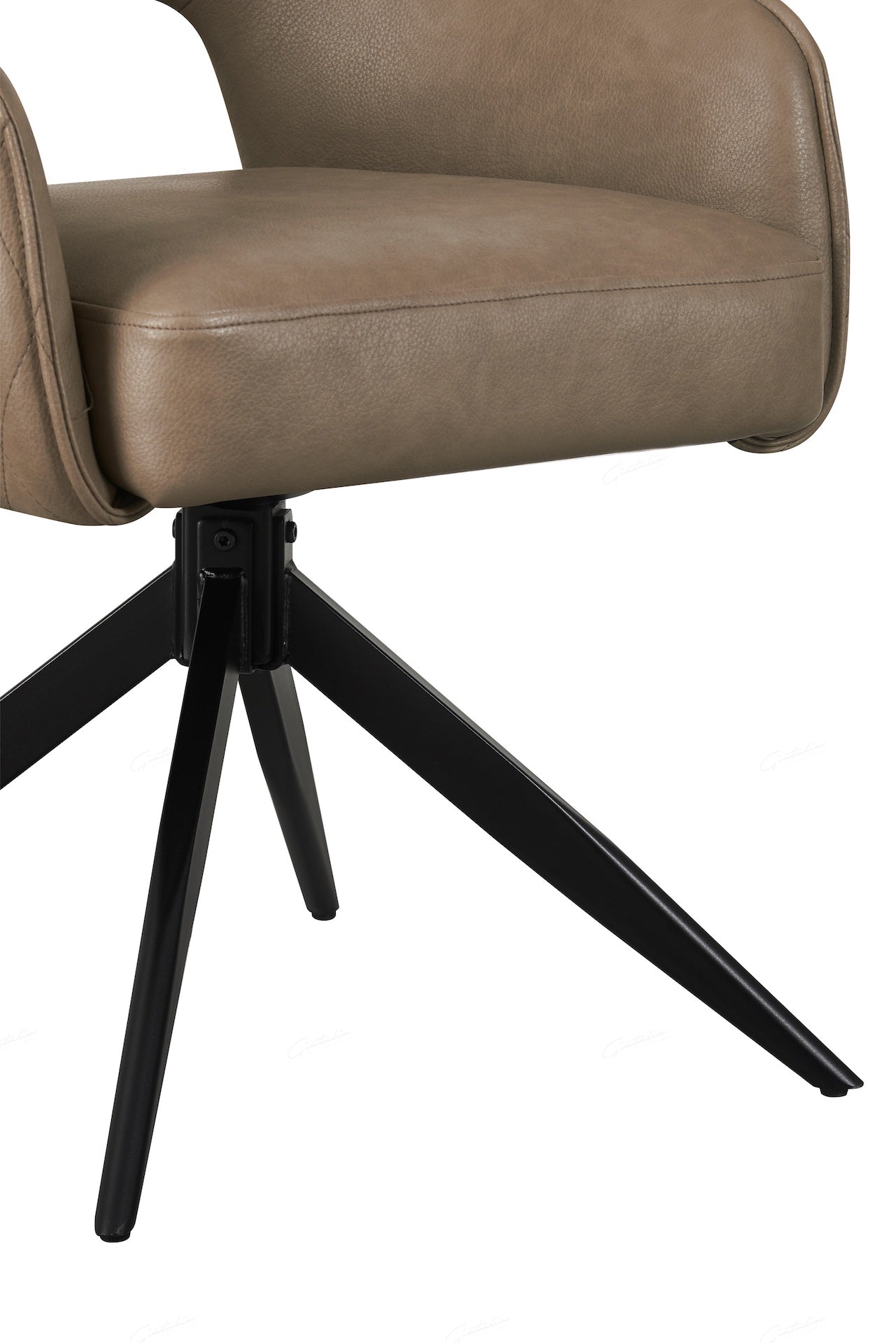Enrica Dinning/Lounge Chair - Taupe/Brown  Faux Leather - Set of 2