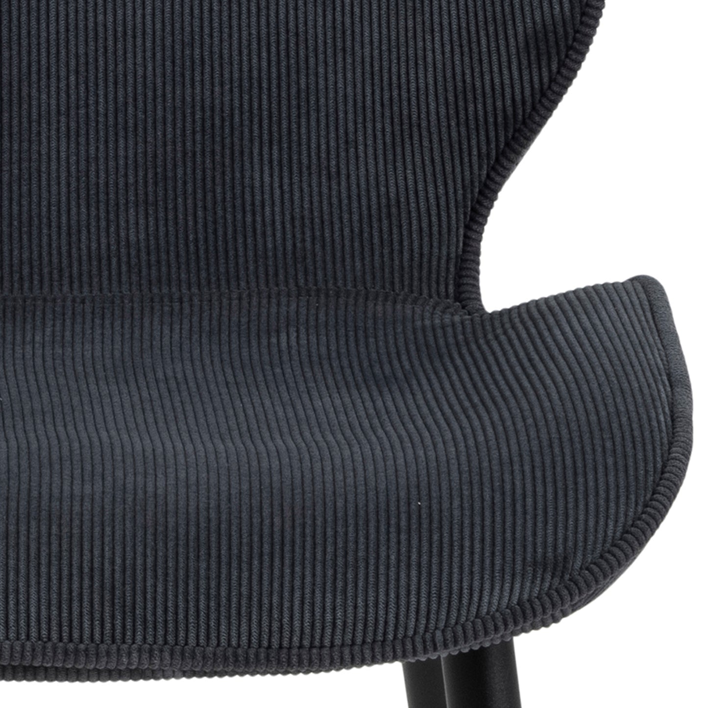 Femke Corduroy fabric Chair in Anthracite Set of 4