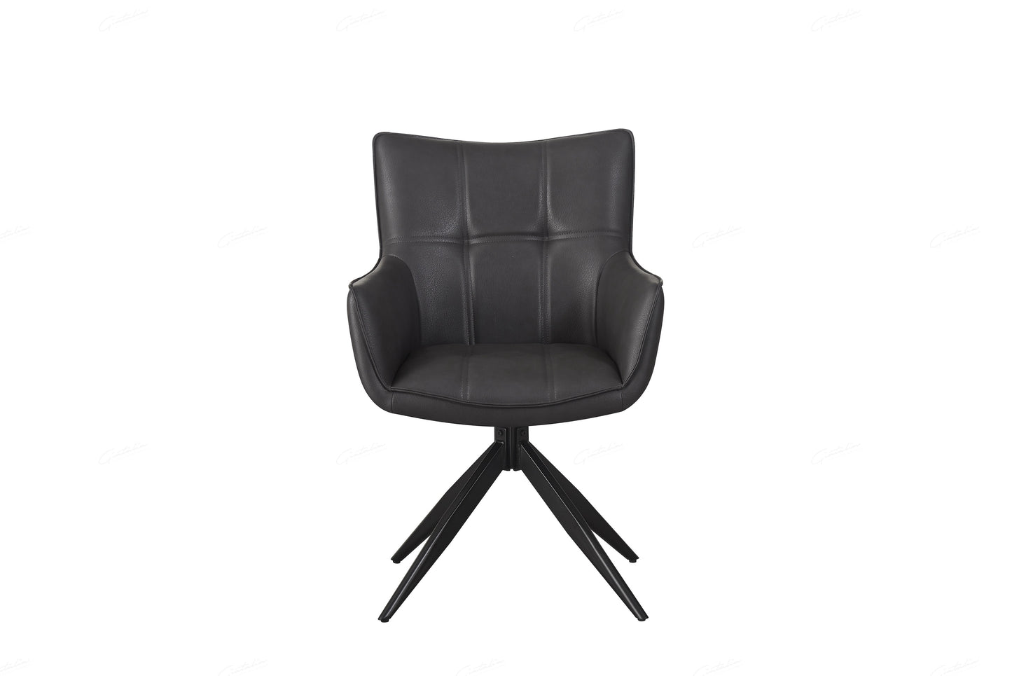 Franca Dinning / Lounge Chair - Dark Grey PU - set of 2