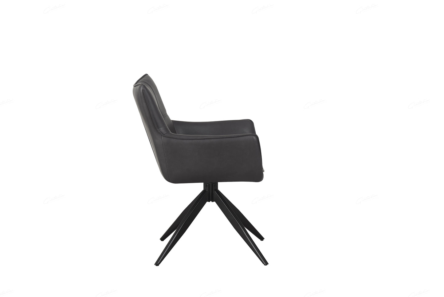 Franca Dinning / Lounge Chair - Dark Grey PU - set of 2