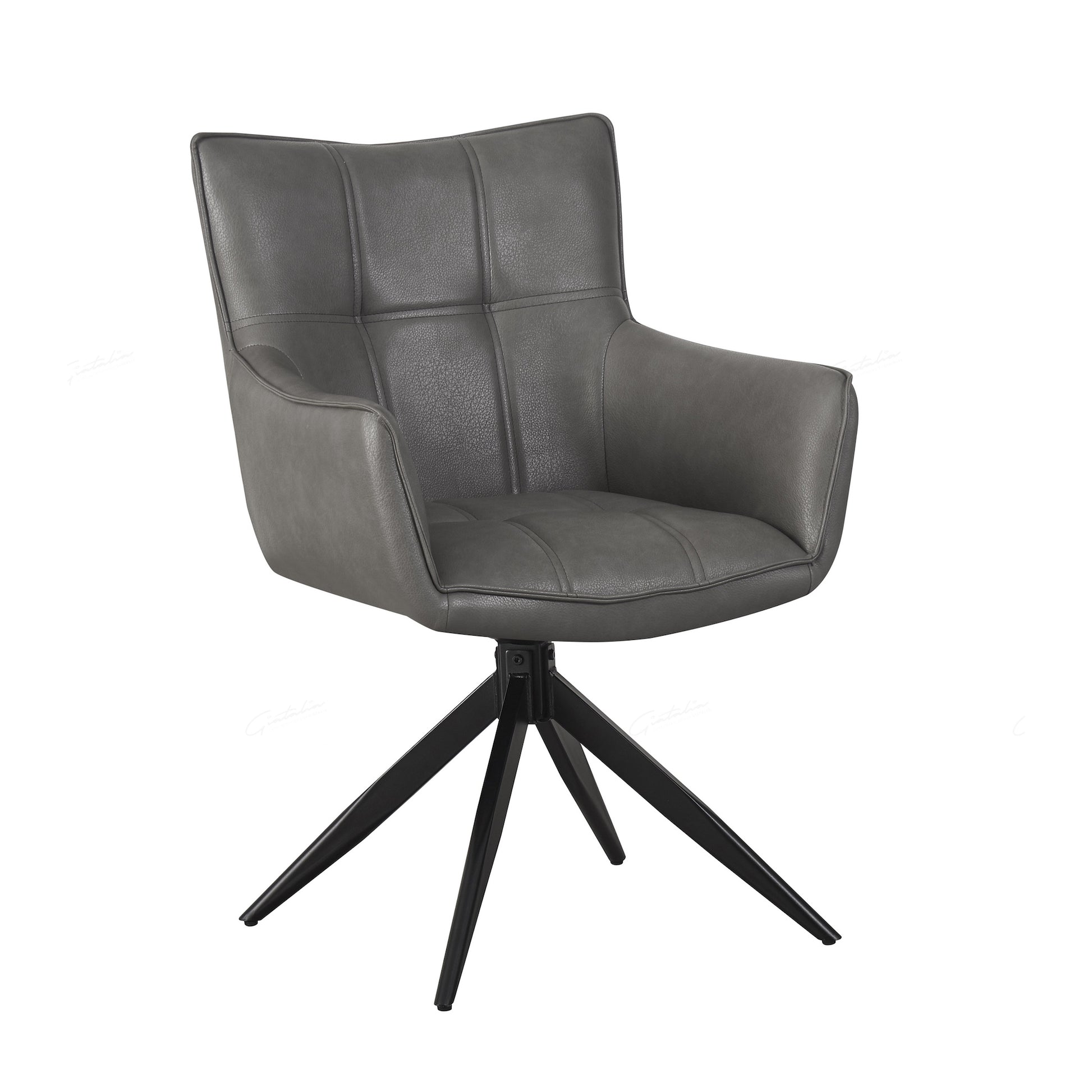 Grey Dinning Chair Leather 