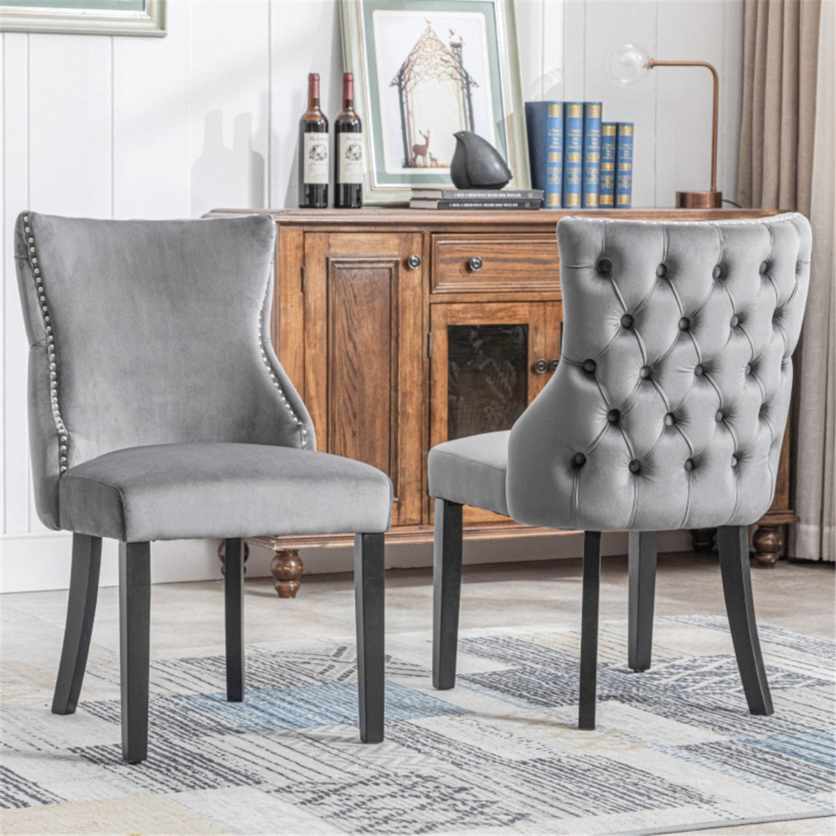 Grey Dinning Chair/Lounge Chair Set of 2