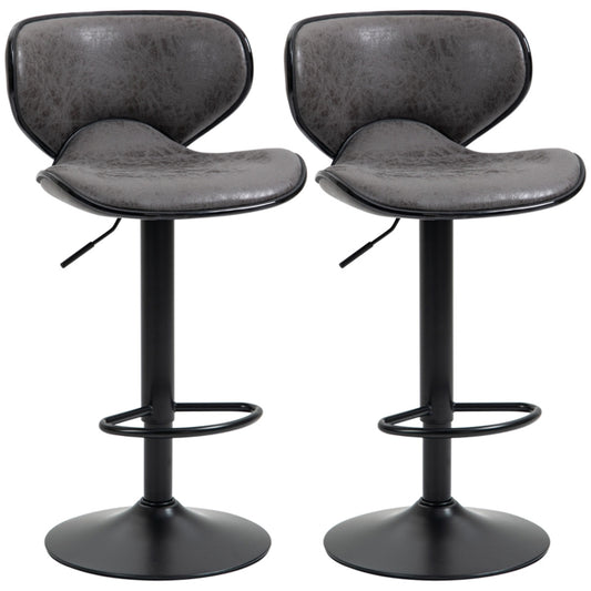 Grey Modern Bar Stools Set of 2