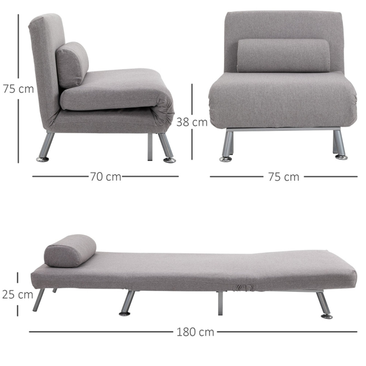 Grey Sofa Chair /Single sofa bed