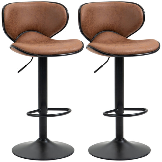 Brown Bar saddle Stools/Kitchen Stools Set of 2