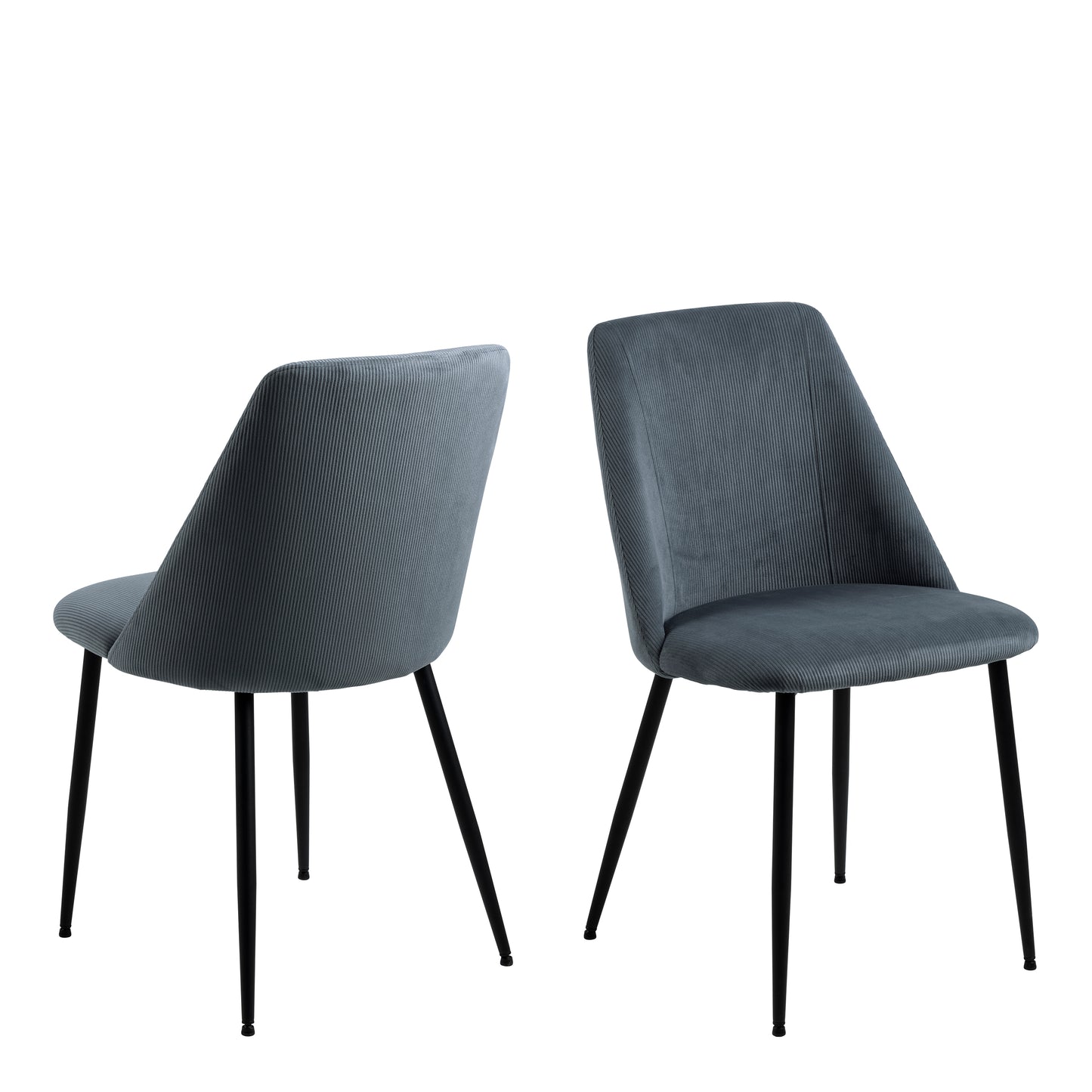 Ines Dining Chair in Grey Corduroy - Set of 4