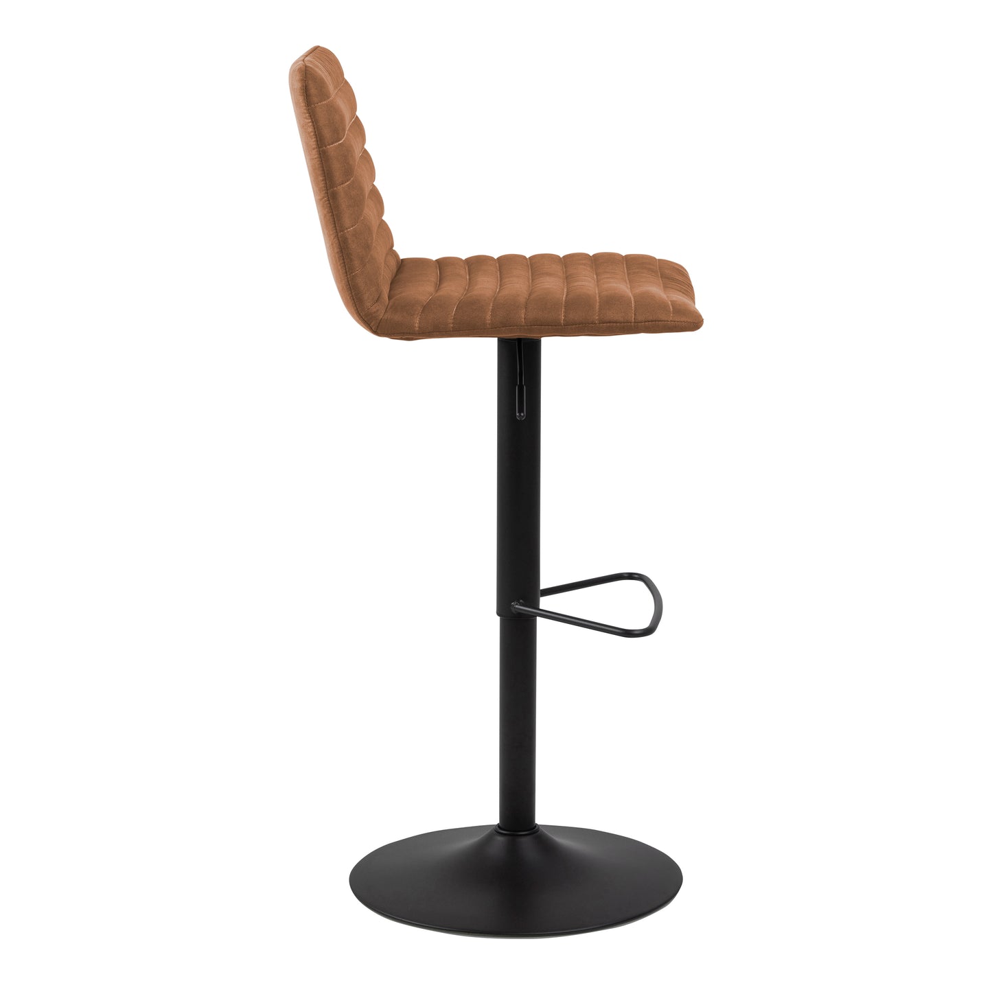 Kimmy Bar Stool with Brown Fabric in Set of 2