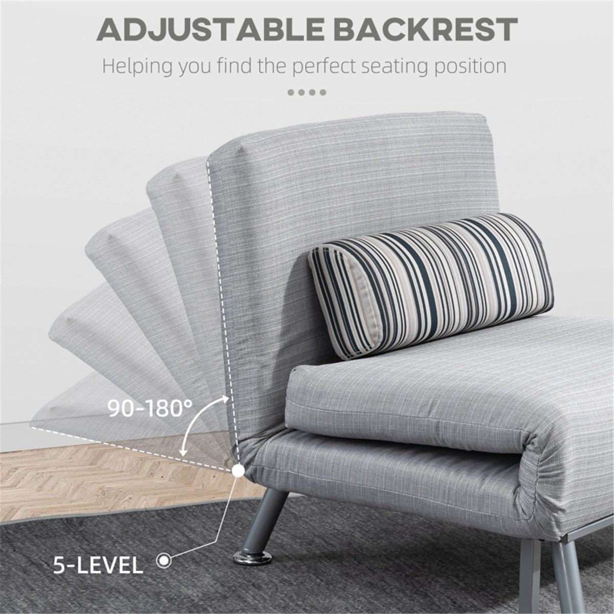 Light Grey Modern Sofa Chair /Single sofa bed