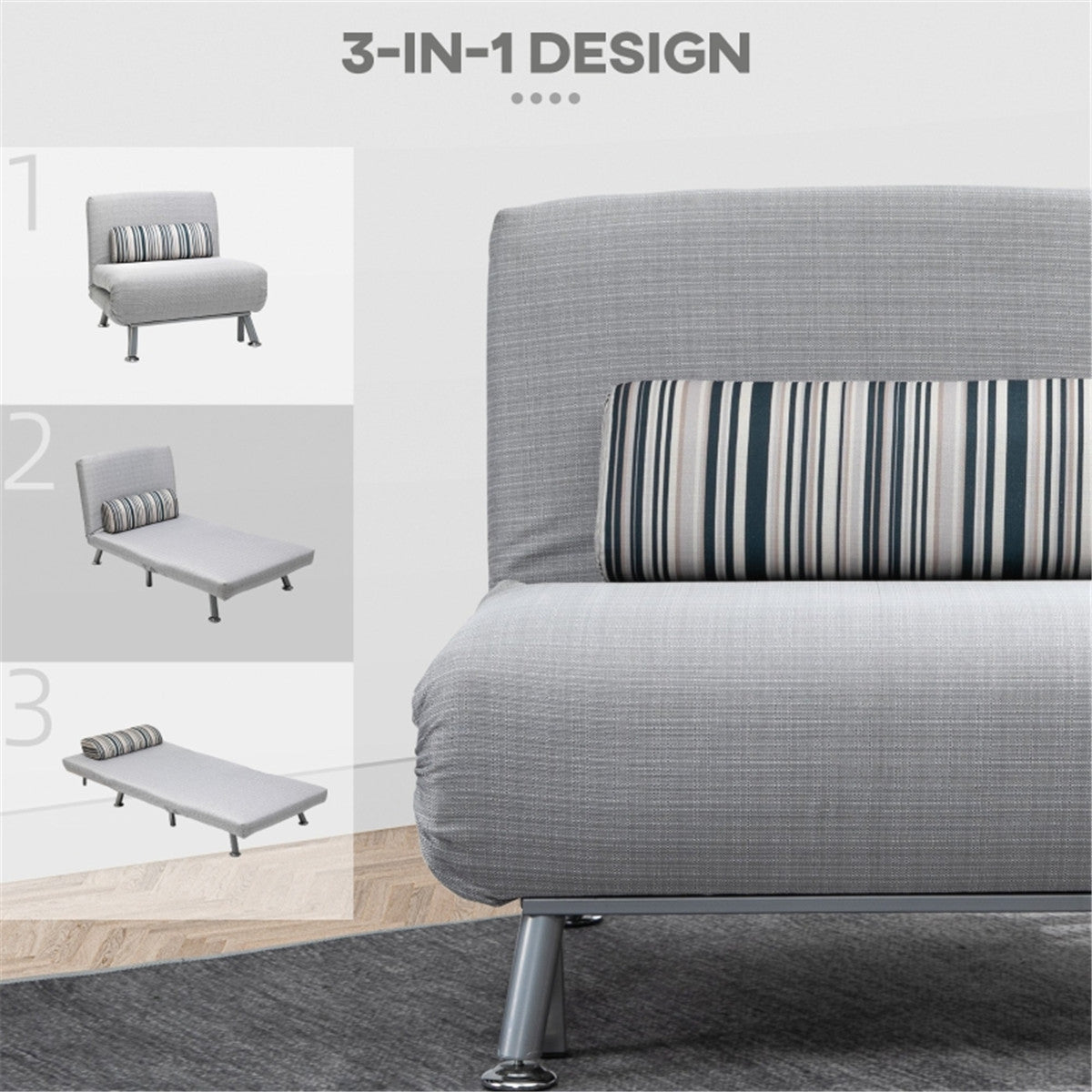 Light Grey Modern Sofa Chair /Single sofa bed