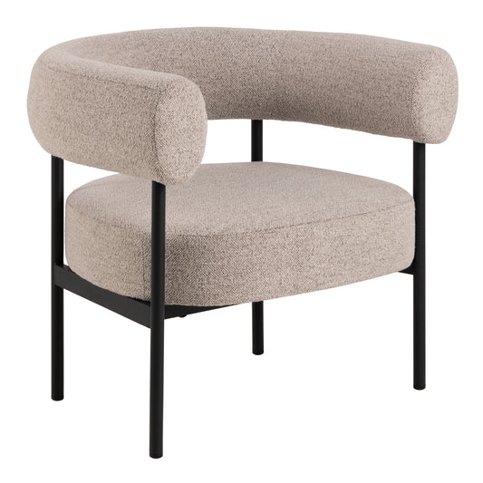 Oakfield Lounge Chair in Beige Bouclé with Black Legs