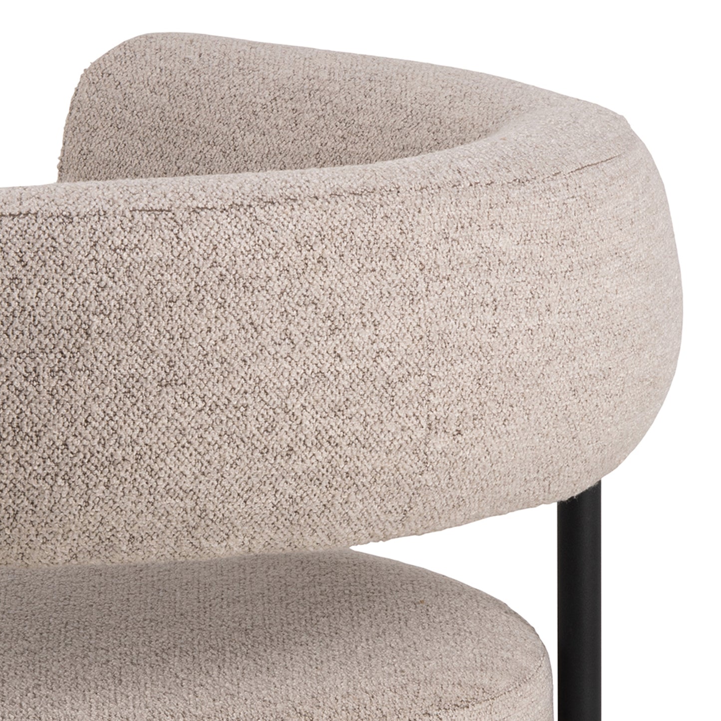 Oakfield Lounge Chair in Beige Bouclé with Black Legs