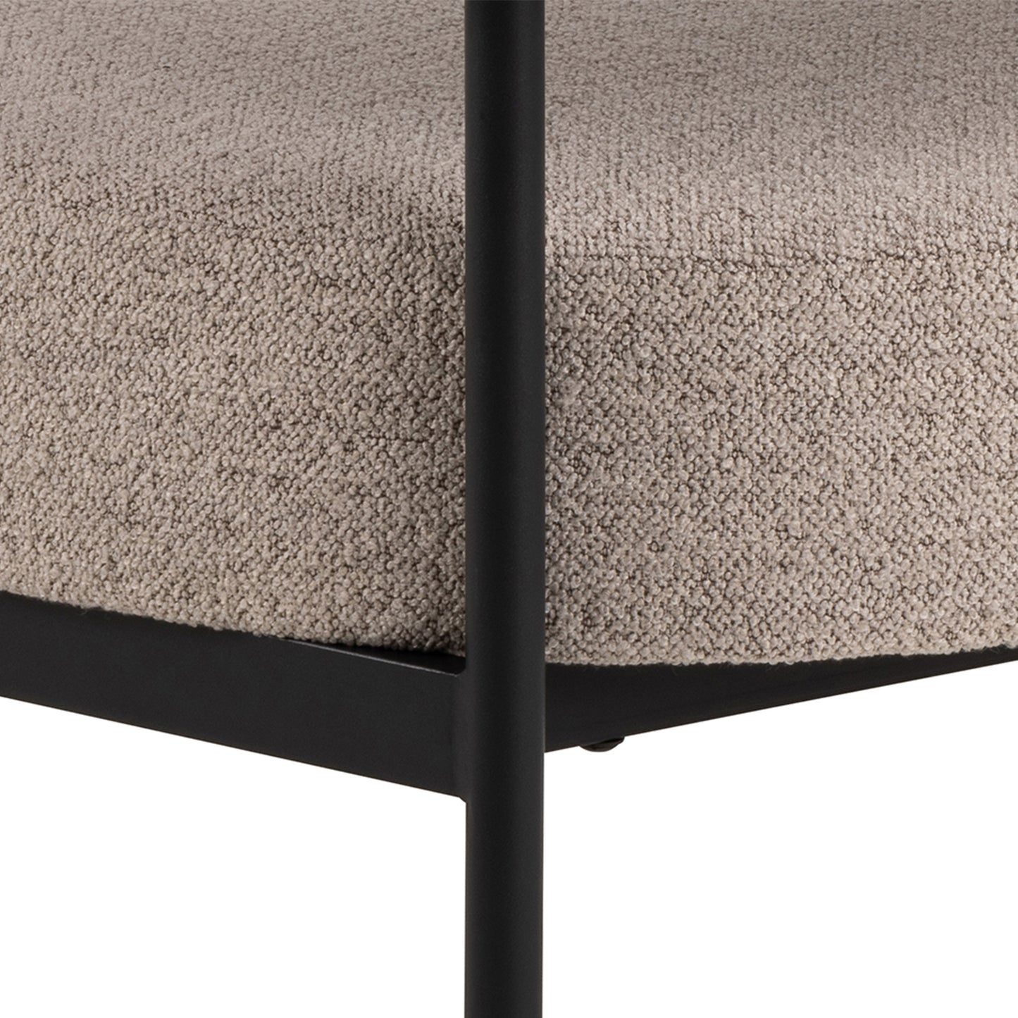 Oakfield Lounge Chair in Beige Bouclé with Black Legs
