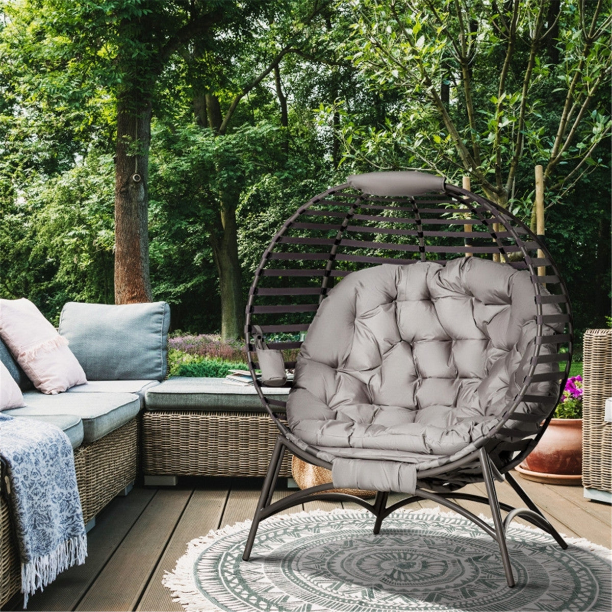 Round Modern Dome Folding Lounge Chairs / Garden Lounge Chair