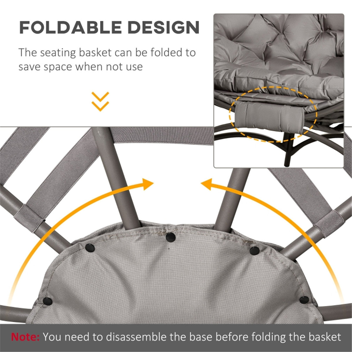 Round Modern Dome Folding Lounge Chairs / Garden Lounge Chair