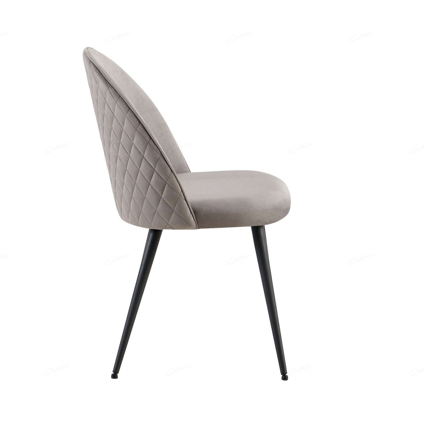 Zita Chair - Grey Velvet set of 2